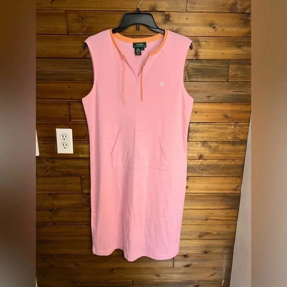 Lauren Ralph Lauren Dresses & Skirts - Ralph Lauren Women Tank Dress Size Large Pink Tunic pullover 100 cotton